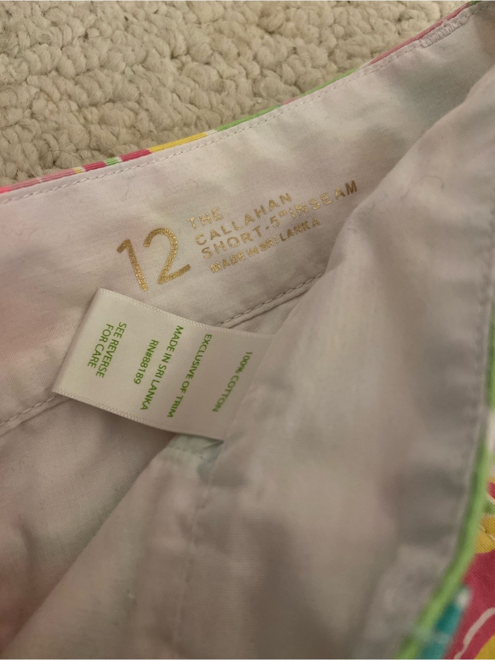 Lilly Pulitzer Callahan Shorts 5” All Nighter Flamingo Pink Green Paisley sz 12 - Picture 3 of 5